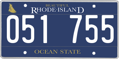 RI license plate 051755
