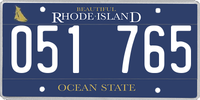 RI license plate 051765