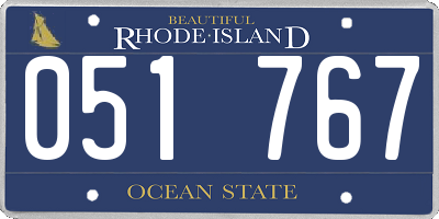 RI license plate 051767