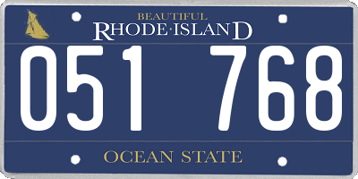 RI license plate 051768