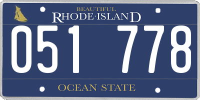 RI license plate 051778