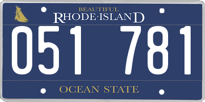 RI license plate 051781