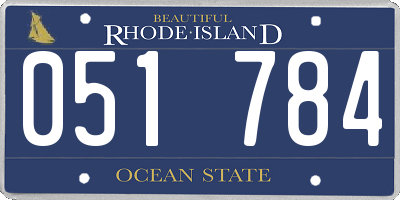 RI license plate 051784