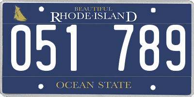 RI license plate 051789