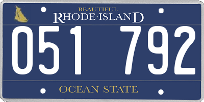 RI license plate 051792