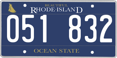 RI license plate 051832