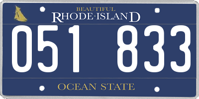 RI license plate 051833