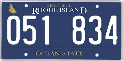 RI license plate 051834