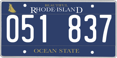RI license plate 051837