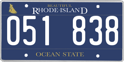 RI license plate 051838