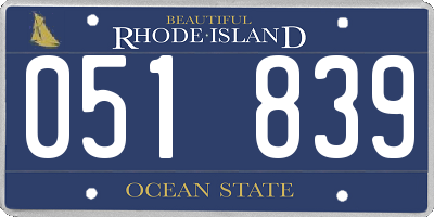 RI license plate 051839