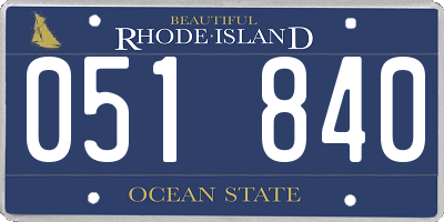RI license plate 051840