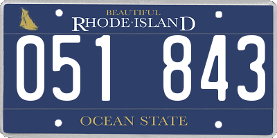 RI license plate 051843