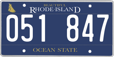 RI license plate 051847