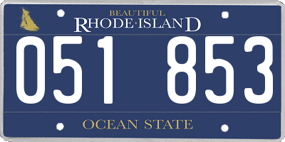 RI license plate 051853