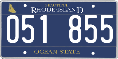 RI license plate 051855