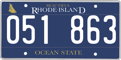 RI license plate 051863
