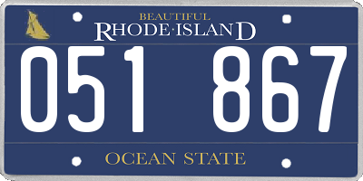 RI license plate 051867