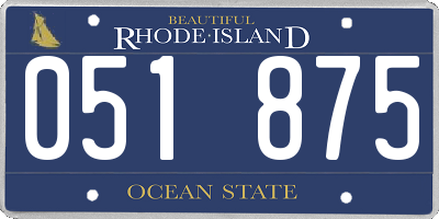 RI license plate 051875