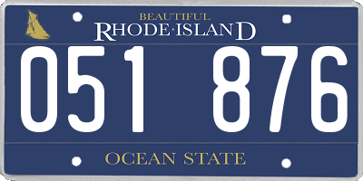 RI license plate 051876