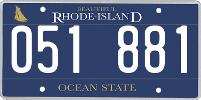 RI license plate 051881