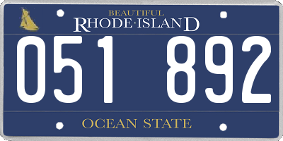 RI license plate 051892