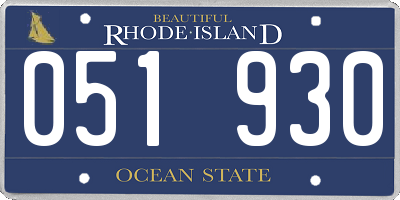 RI license plate 051930