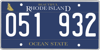 RI license plate 051932