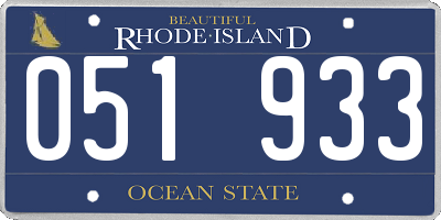 RI license plate 051933