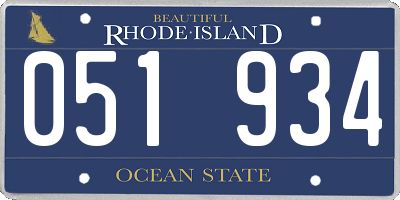 RI license plate 051934