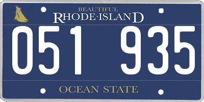 RI license plate 051935