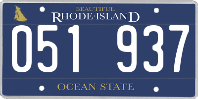 RI license plate 051937