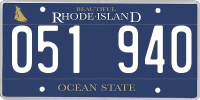 RI license plate 051940