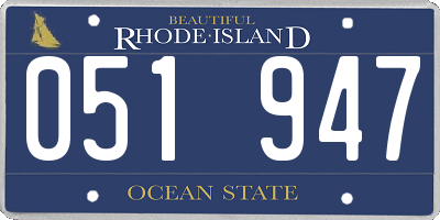 RI license plate 051947