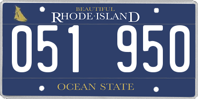 RI license plate 051950