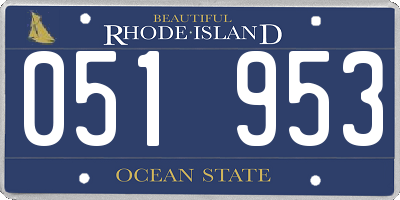 RI license plate 051953