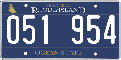 RI license plate 051954