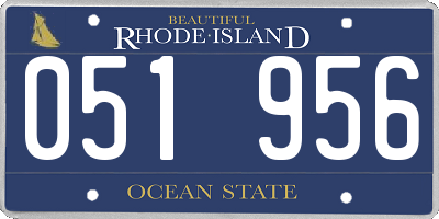 RI license plate 051956
