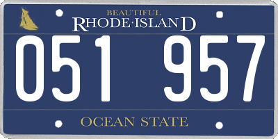 RI license plate 051957