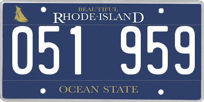 RI license plate 051959