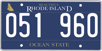 RI license plate 051960