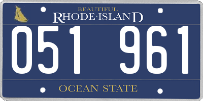 RI license plate 051961