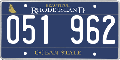 RI license plate 051962