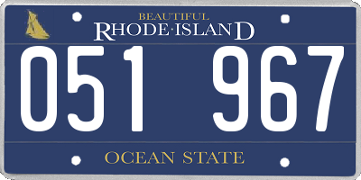 RI license plate 051967