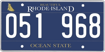 RI license plate 051968