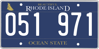 RI license plate 051971