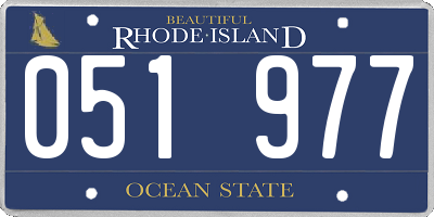 RI license plate 051977
