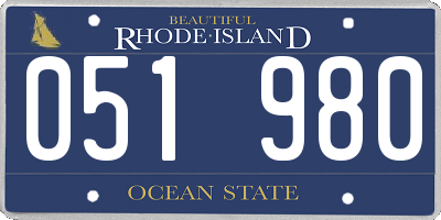 RI license plate 051980