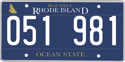 RI license plate 051981