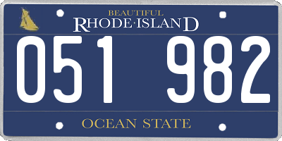 RI license plate 051982